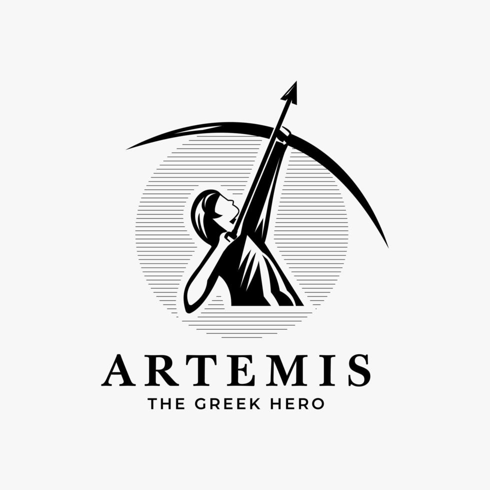 artemis vintage creativo flecha logo diseño signo símbolo plantilla vector