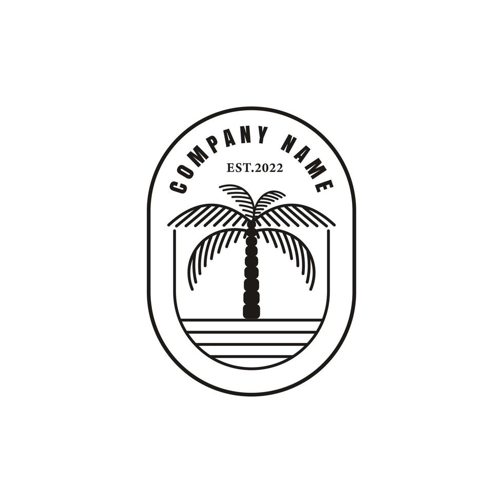 plantilla de diseño de vector de logotipo vintage de palmera de playa