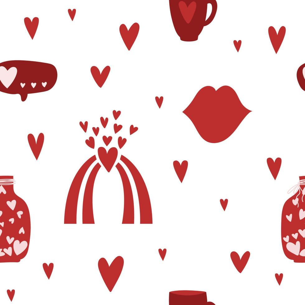 Valentine day seamless pattern. Romantic valentine's day party wrapping paper or fabric template. vector