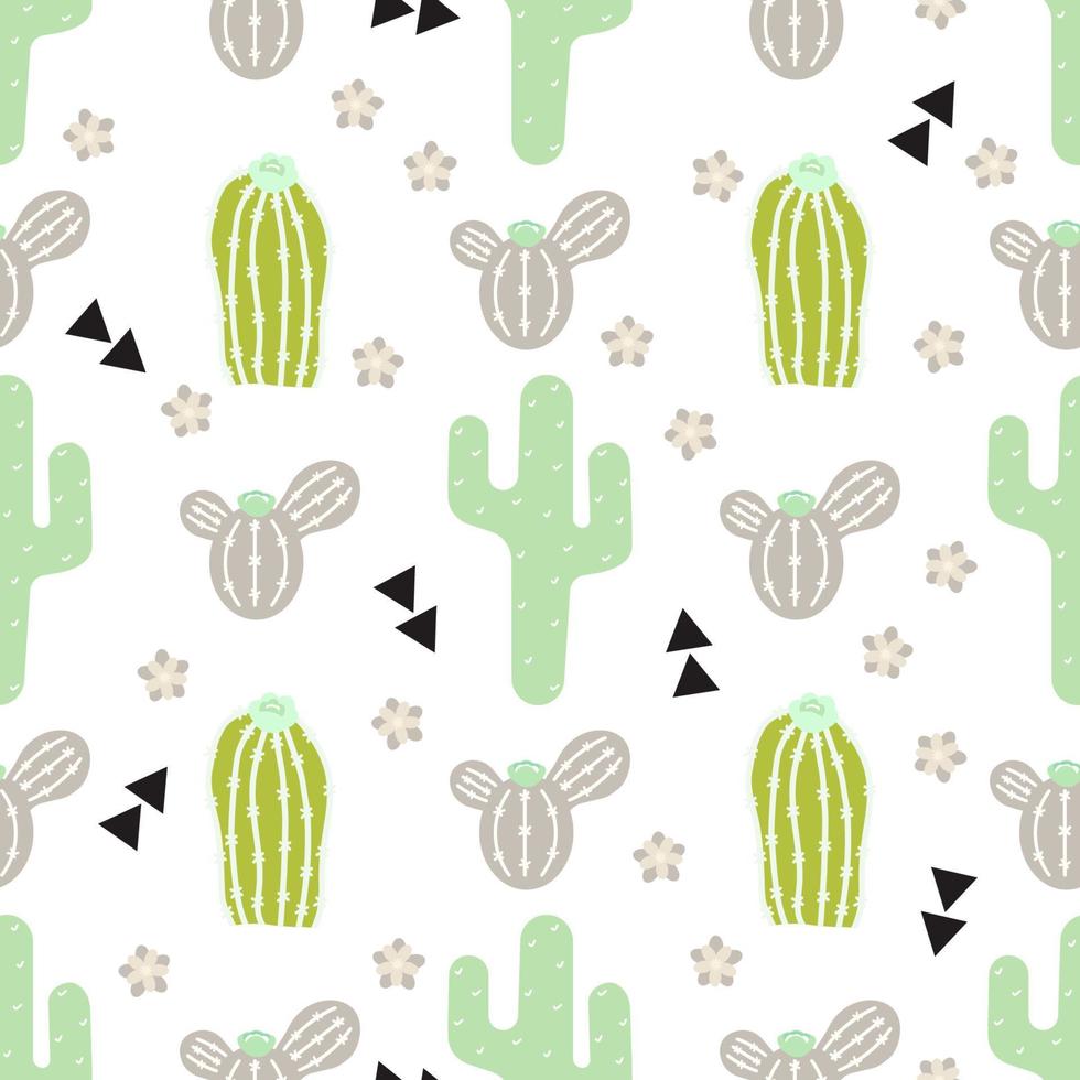 Seamless pattern with cactus. vector