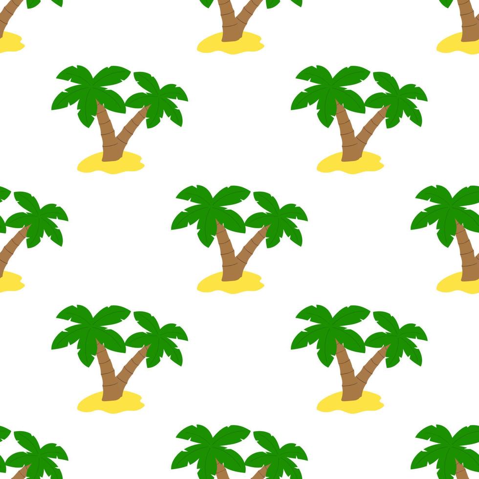 Summer background, seamless pattern, palm trees. vector