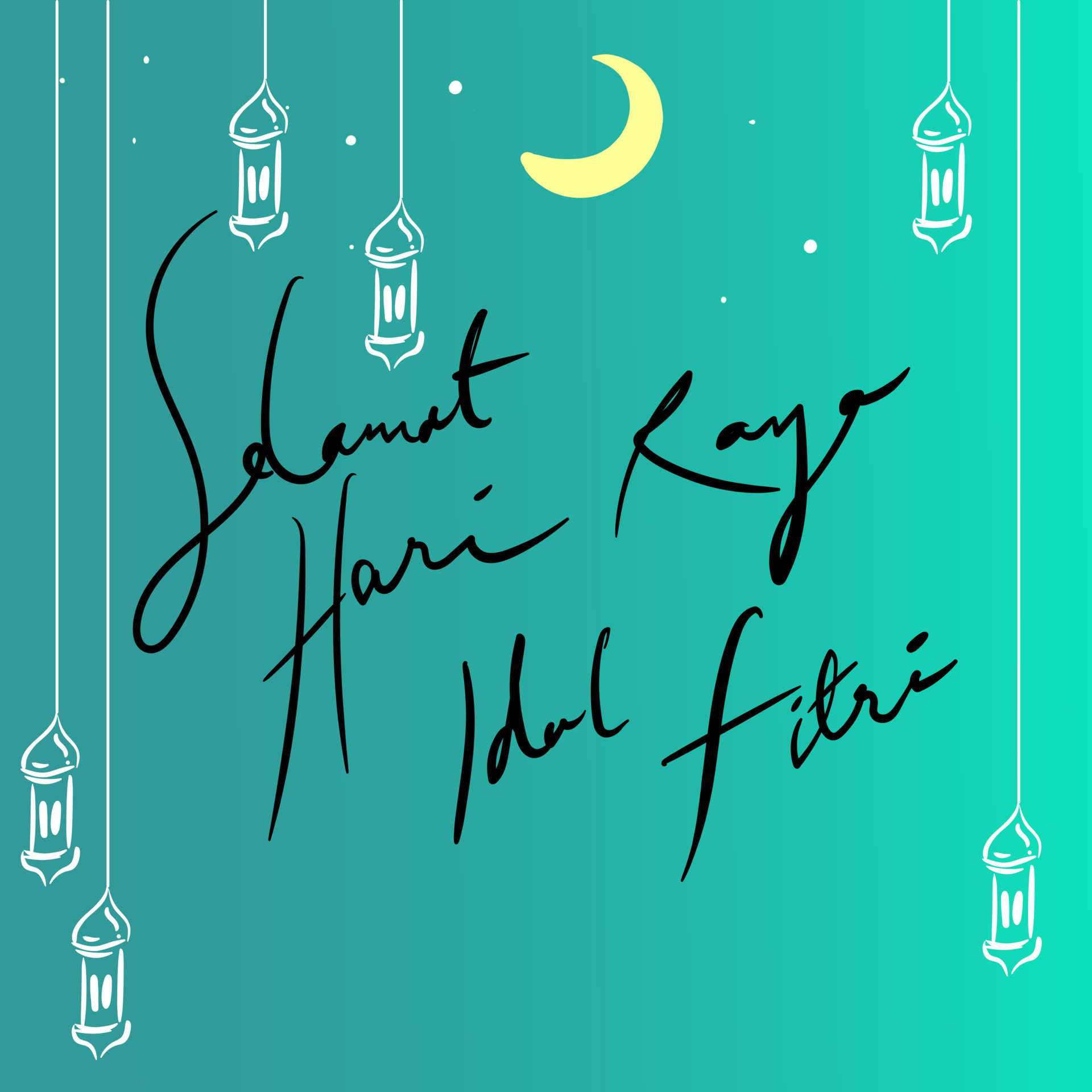 Vector illustration of Selamat hari raya idul fitri means happy eid al