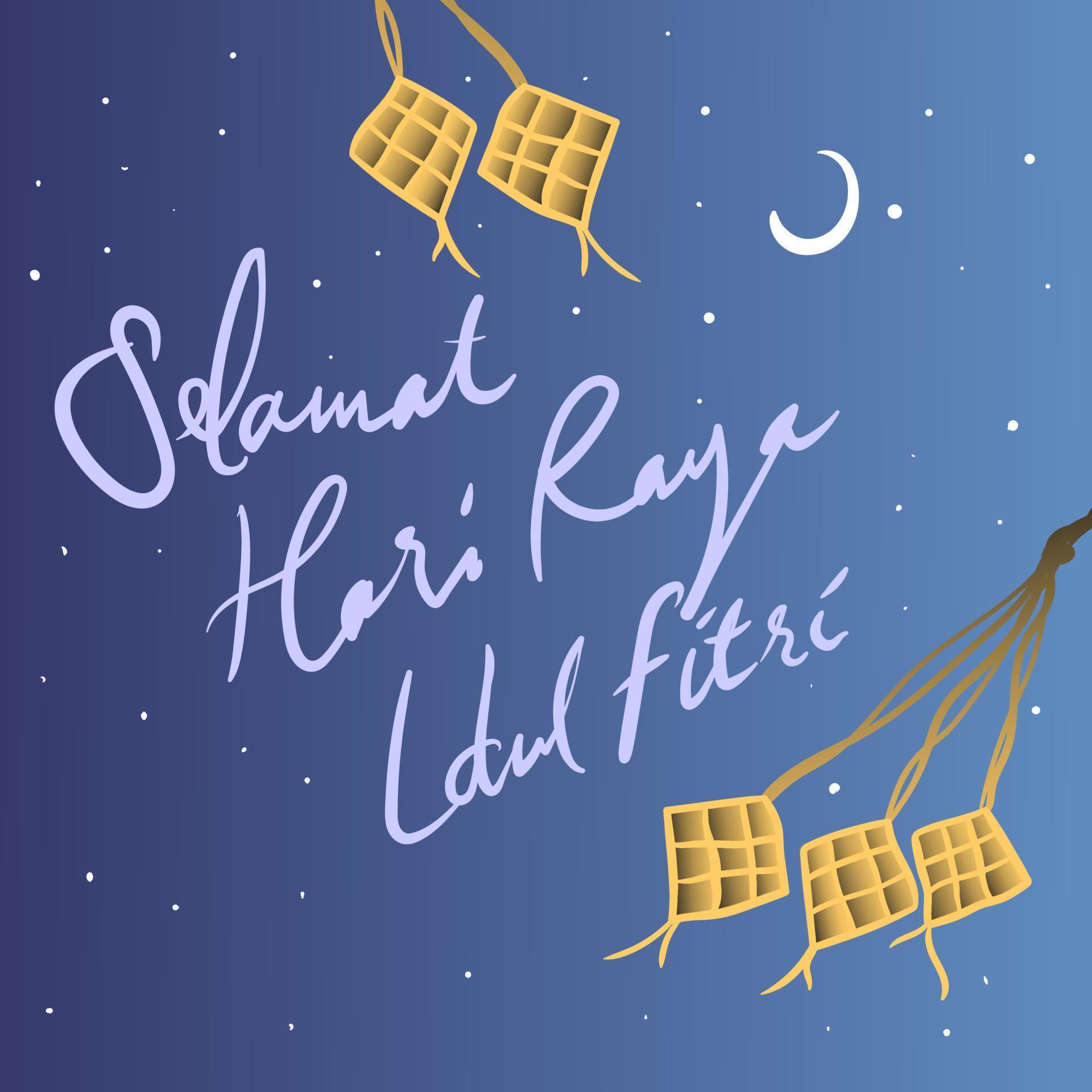 Vector illustration of selamat hari raya idul fitri means happy eid al