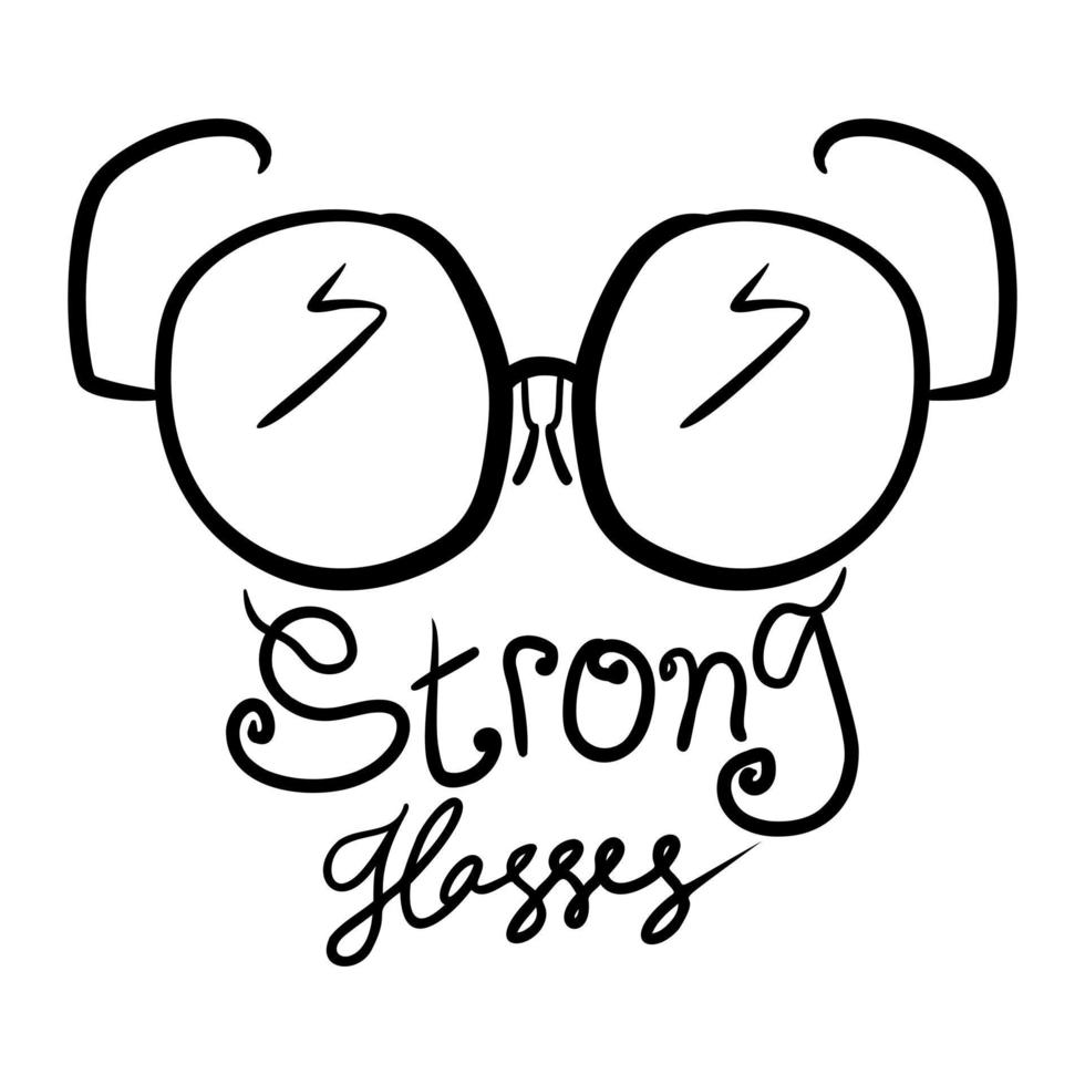 logotipo de gafas fuertes con arte de vector de texto