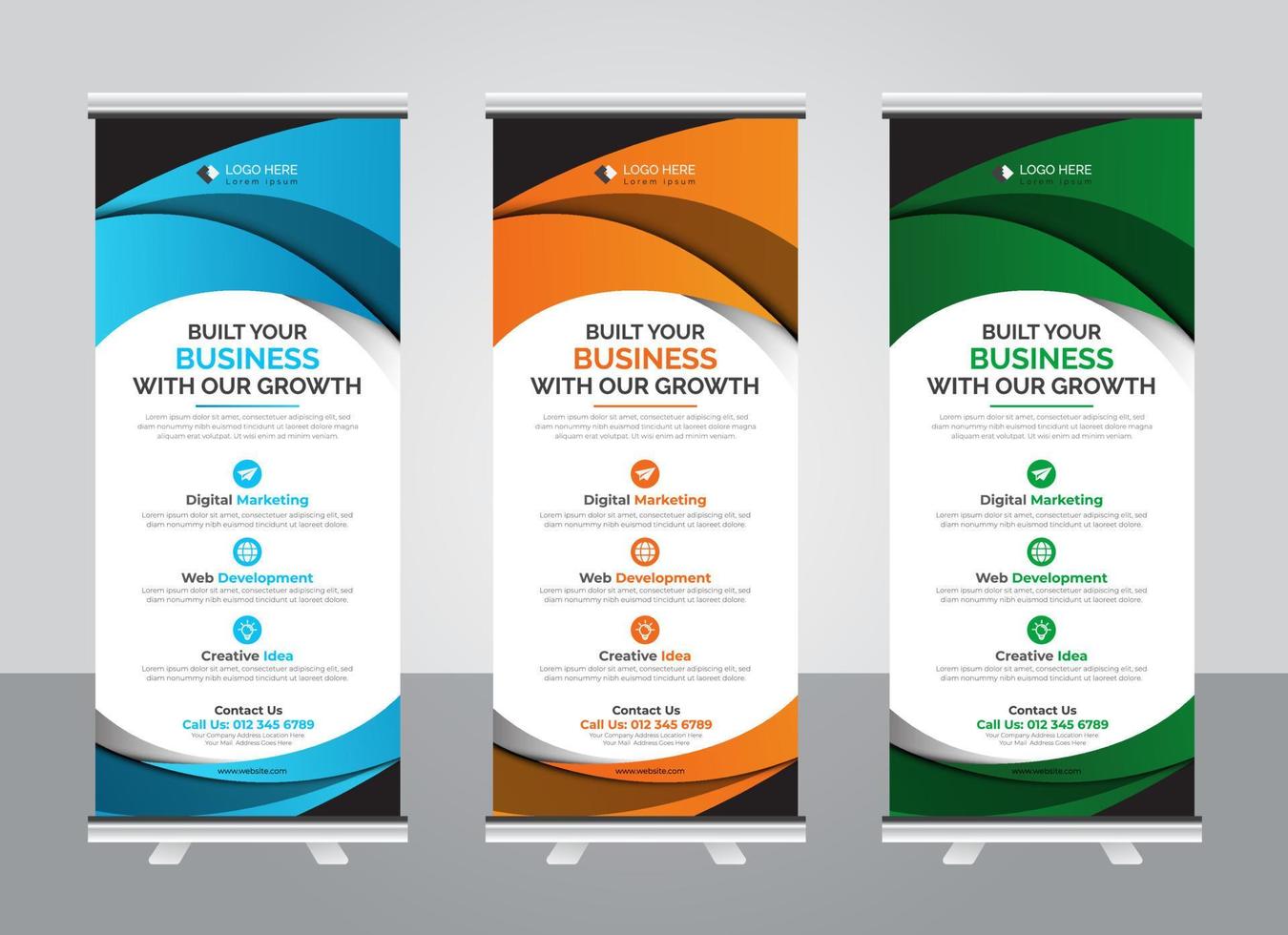 Corporate roll up banner design template vector