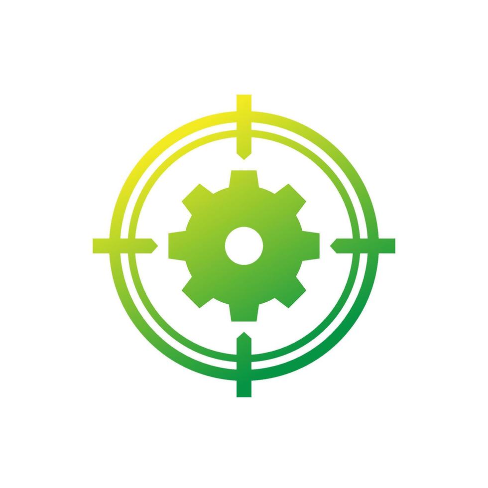 Gear and target logo, vector icon