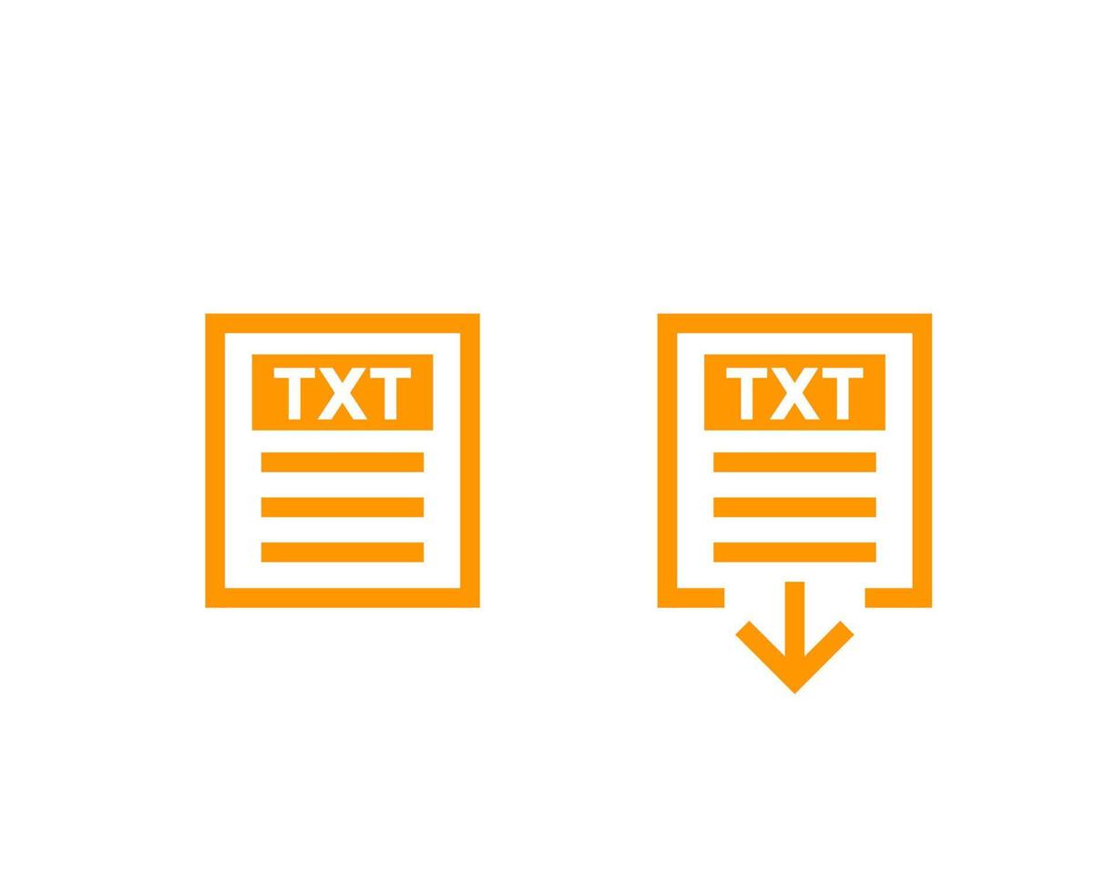 TXT document, download file icons on white vector