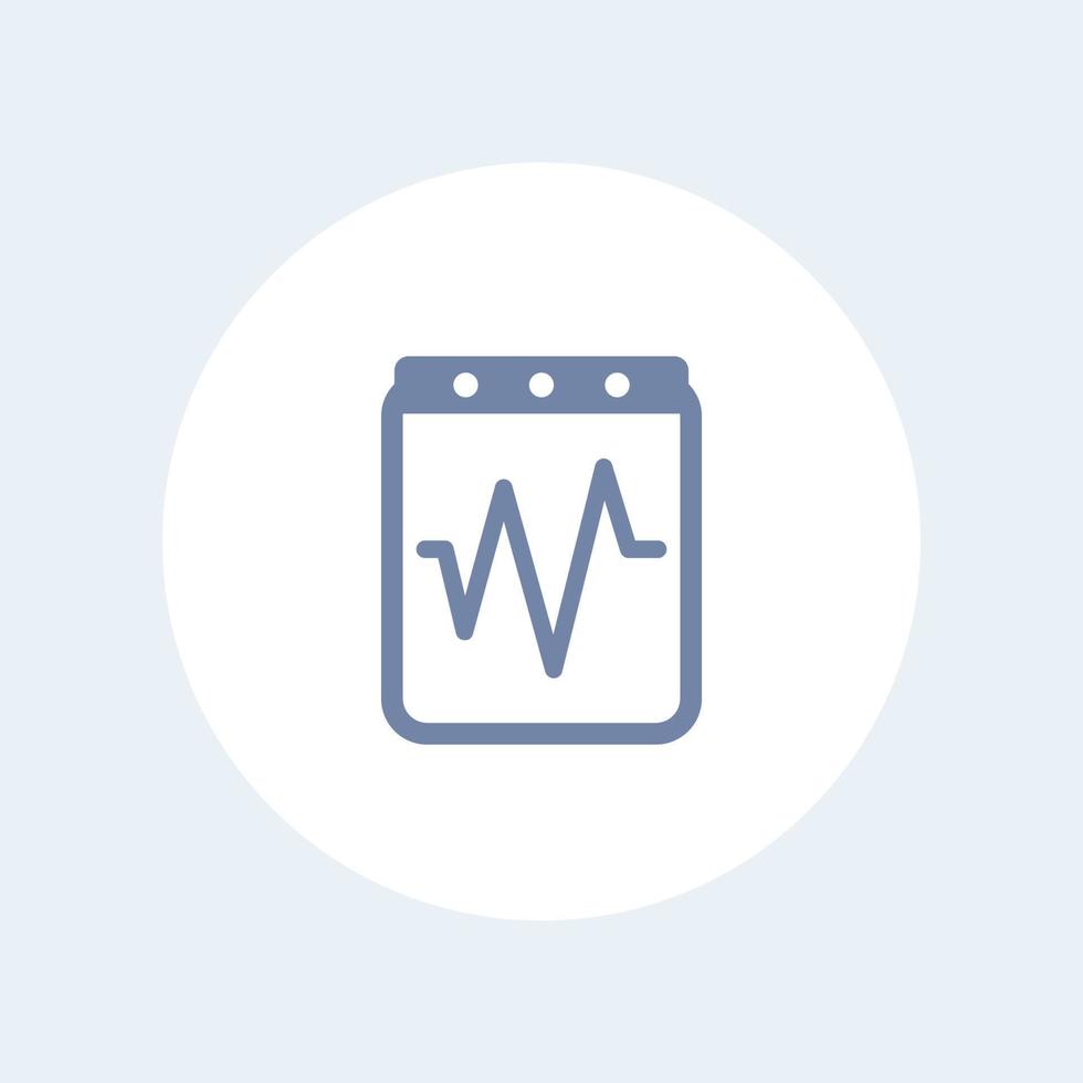cardiogram, list with heart beat icon on white vector