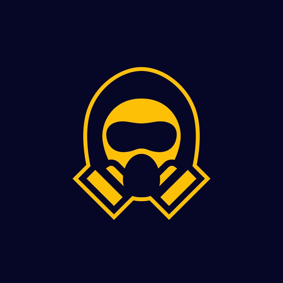 hazmat protective suit icon, vector