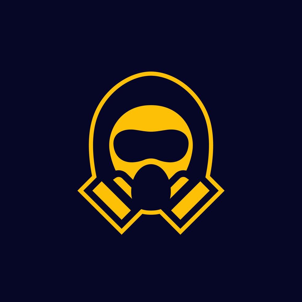 hazmat protective suit icon, vector