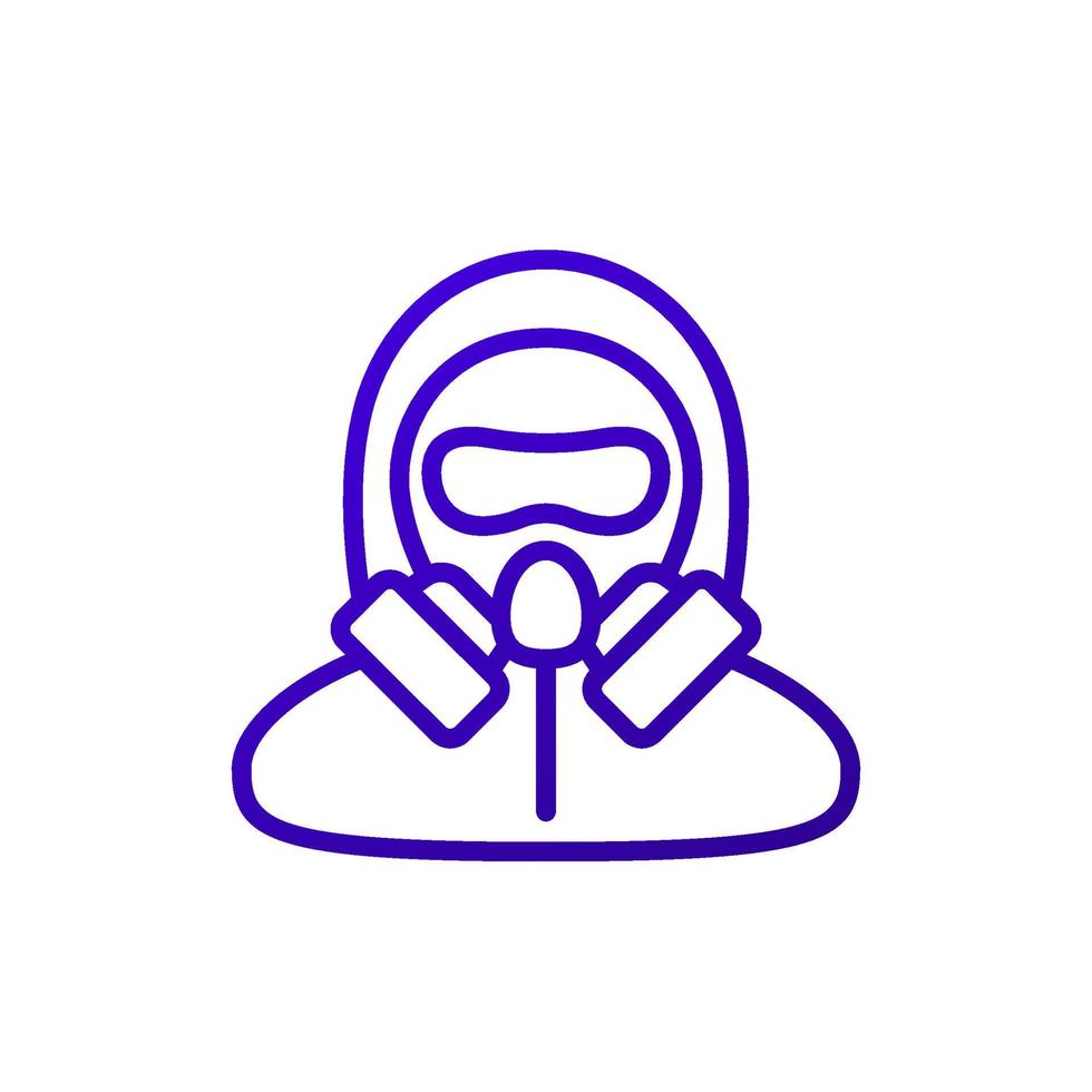 hazmat suit, ppe line icon vector