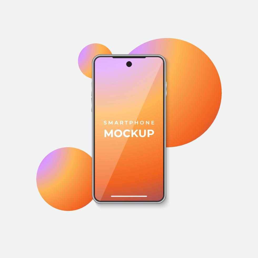 Silver bezel smartphone screen mockup template vector