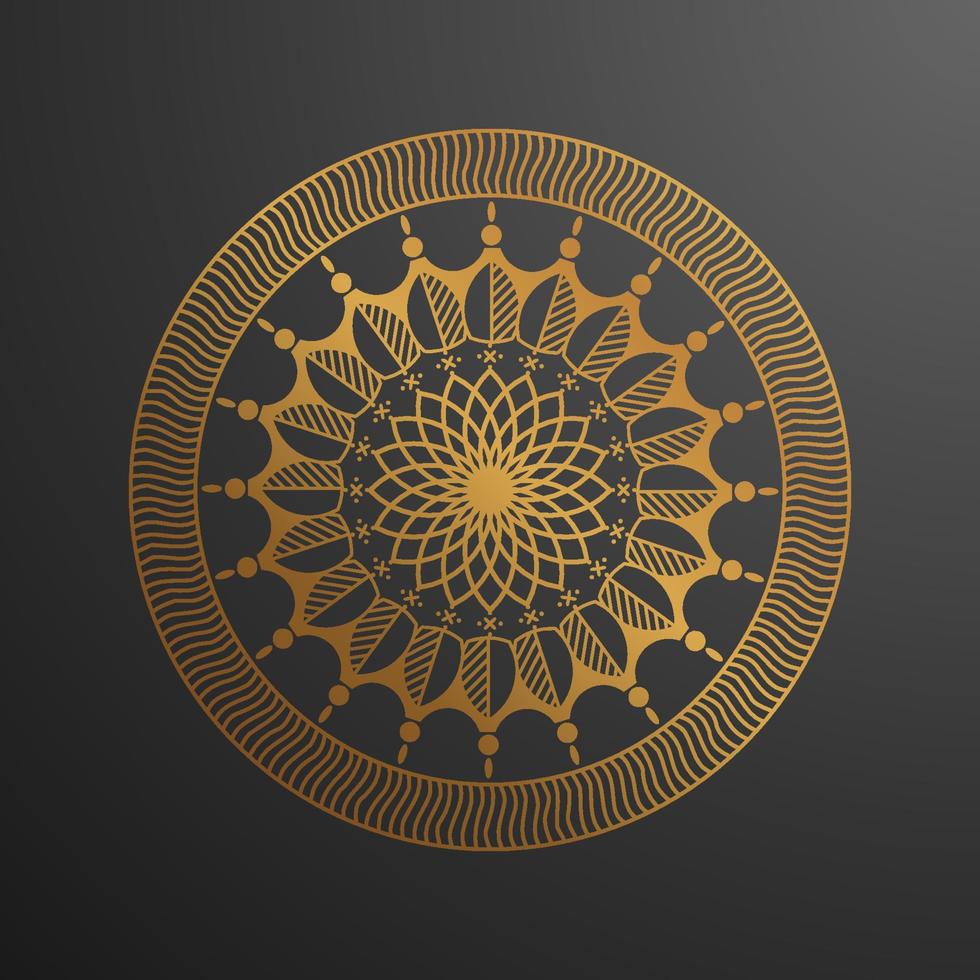 patrón étnico mandala dorado decorativo vector