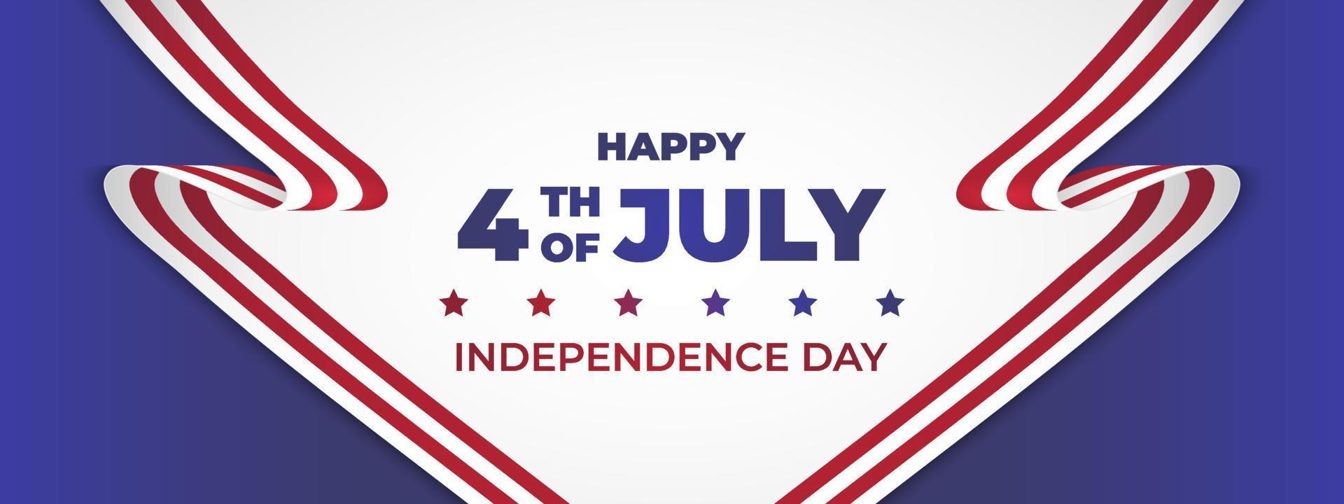 4th of July independence day greeting banner with flag vector