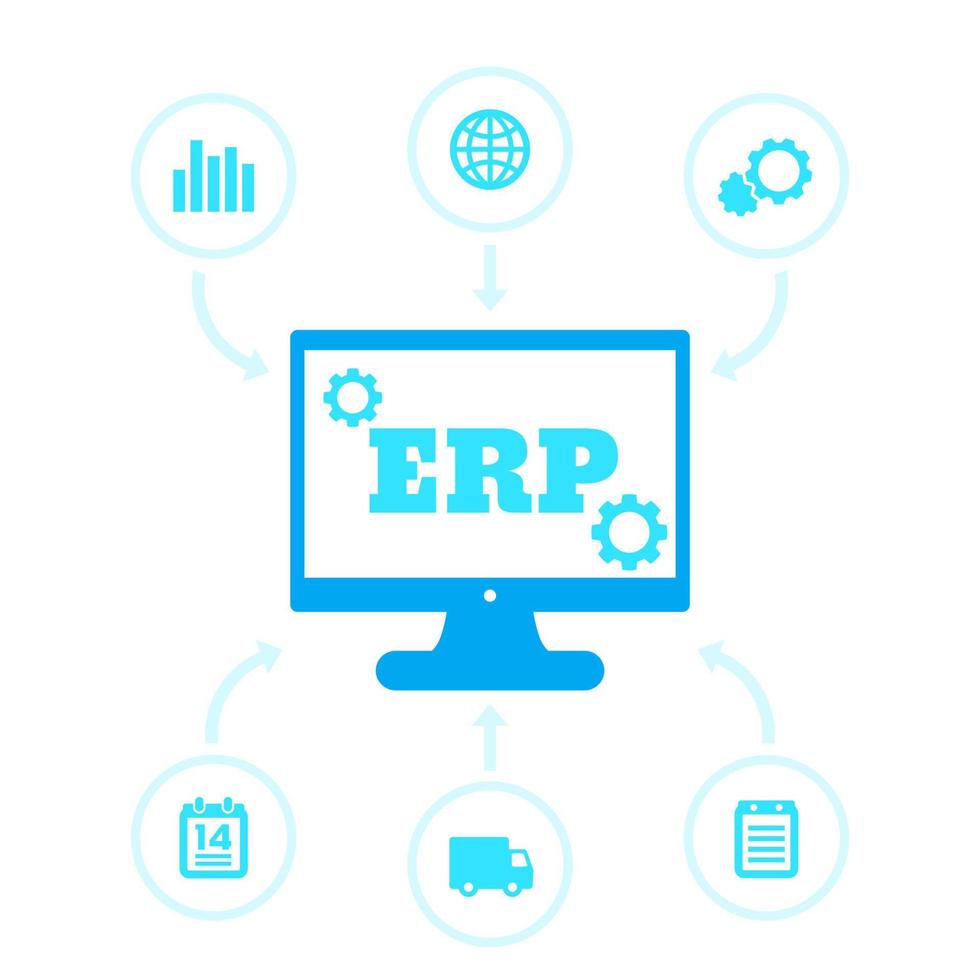 iconos del sistema erp vector