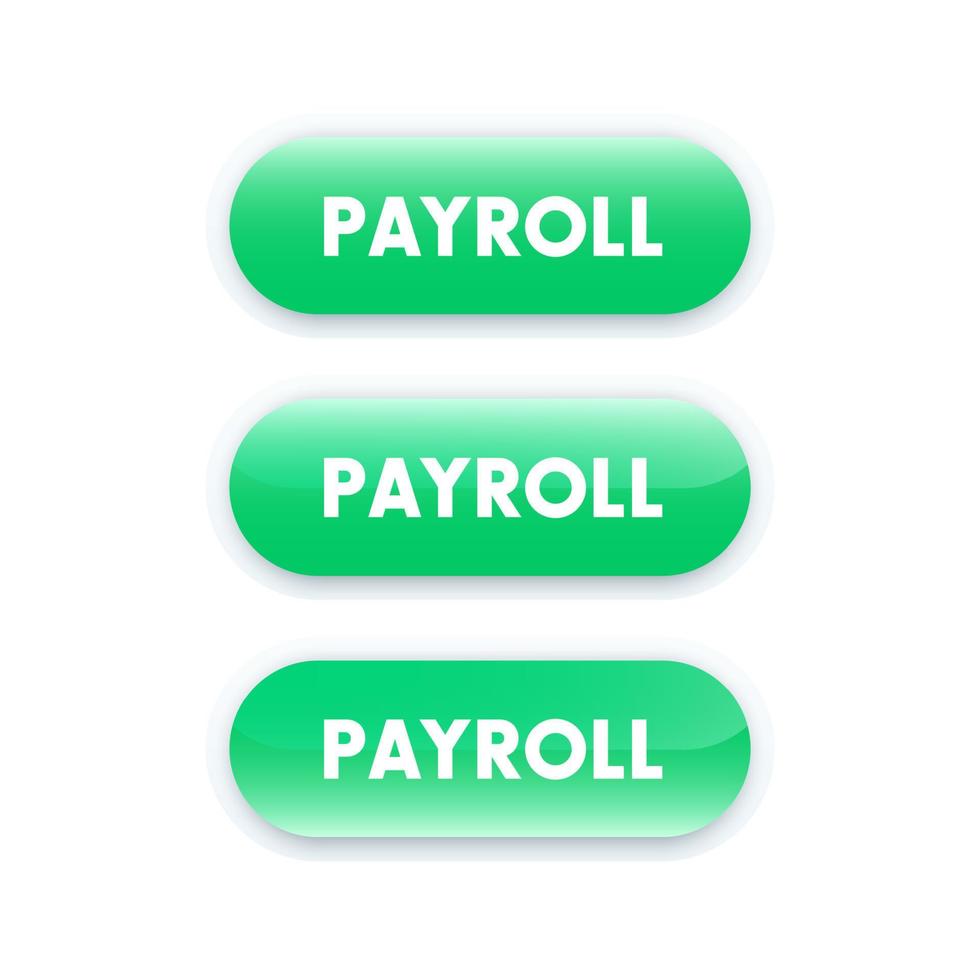 Payroll button for web design, green on white vector