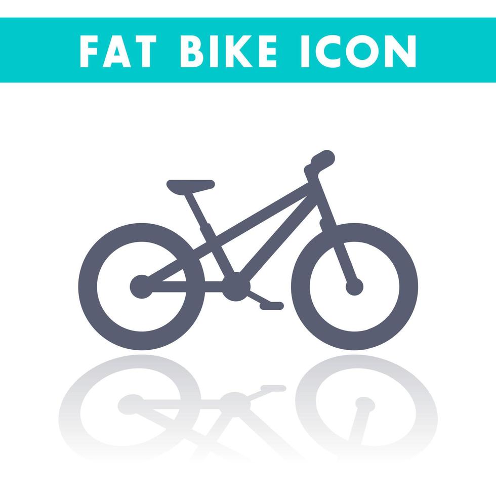 Fat bike vector sign, bicycle, offroad bike, fat bike isolated on white, vector illustration