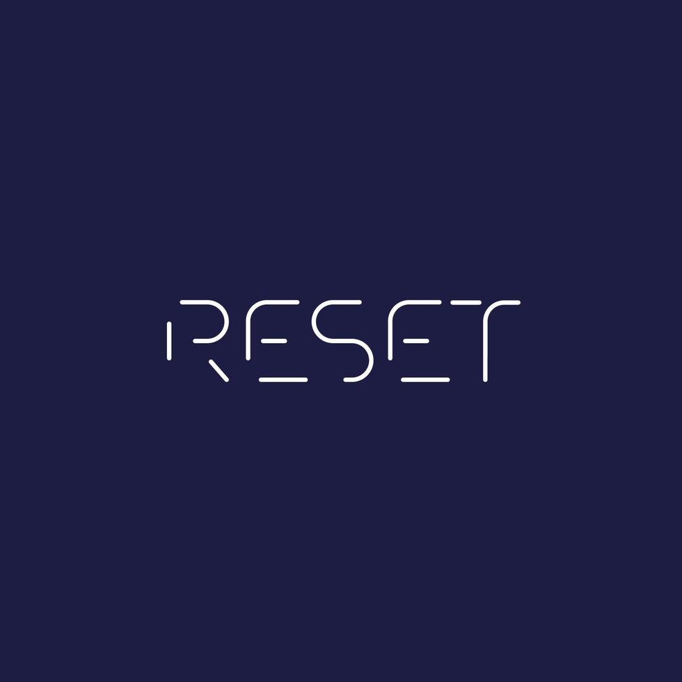 Reset vector logo design, line letters