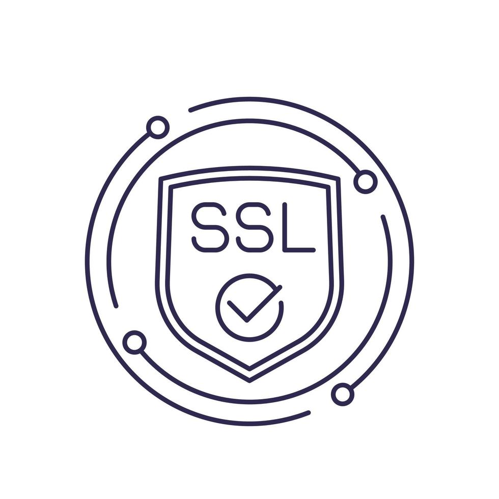 SSL secure, safe website line icon vector