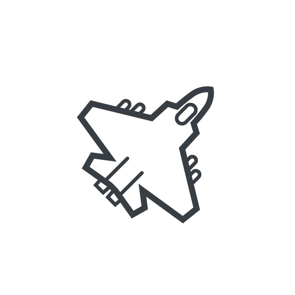 combat aircraft, fighter jet icon vector