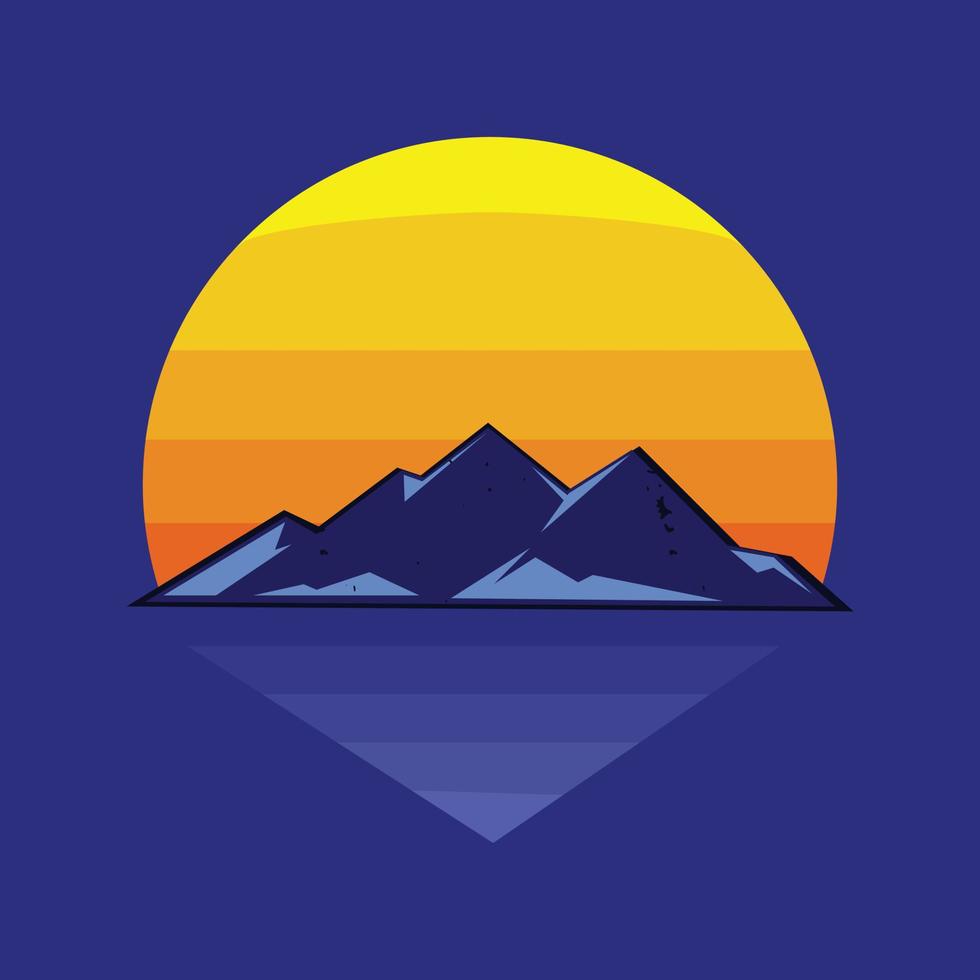 mountain and sun vector