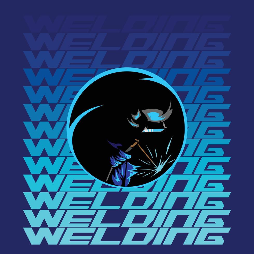 Illustrator Welding Initial Logo vector