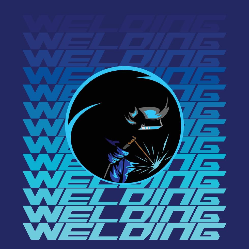 Illustrator Welding Initial Logo vector