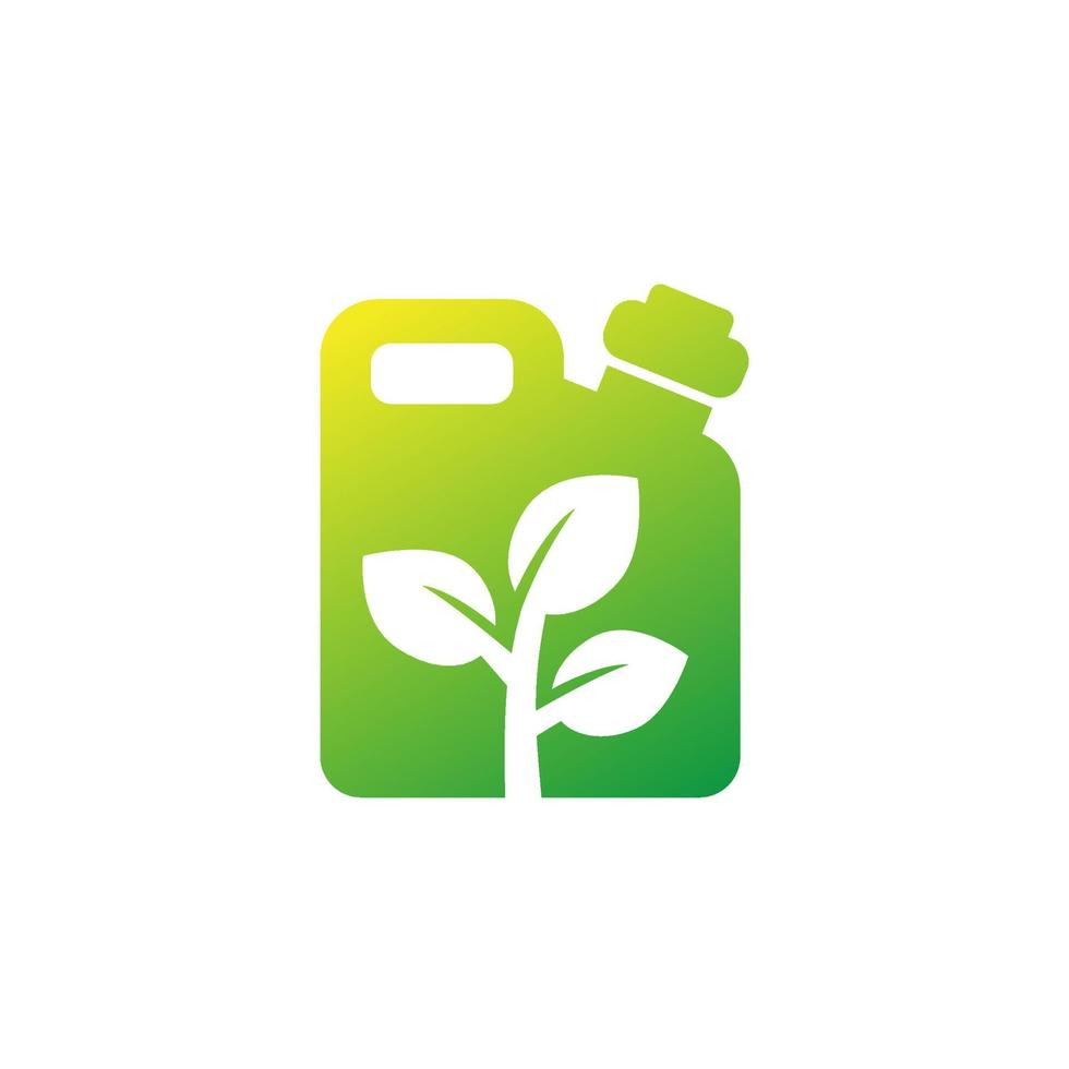 biofuel icon with canister and plant vector