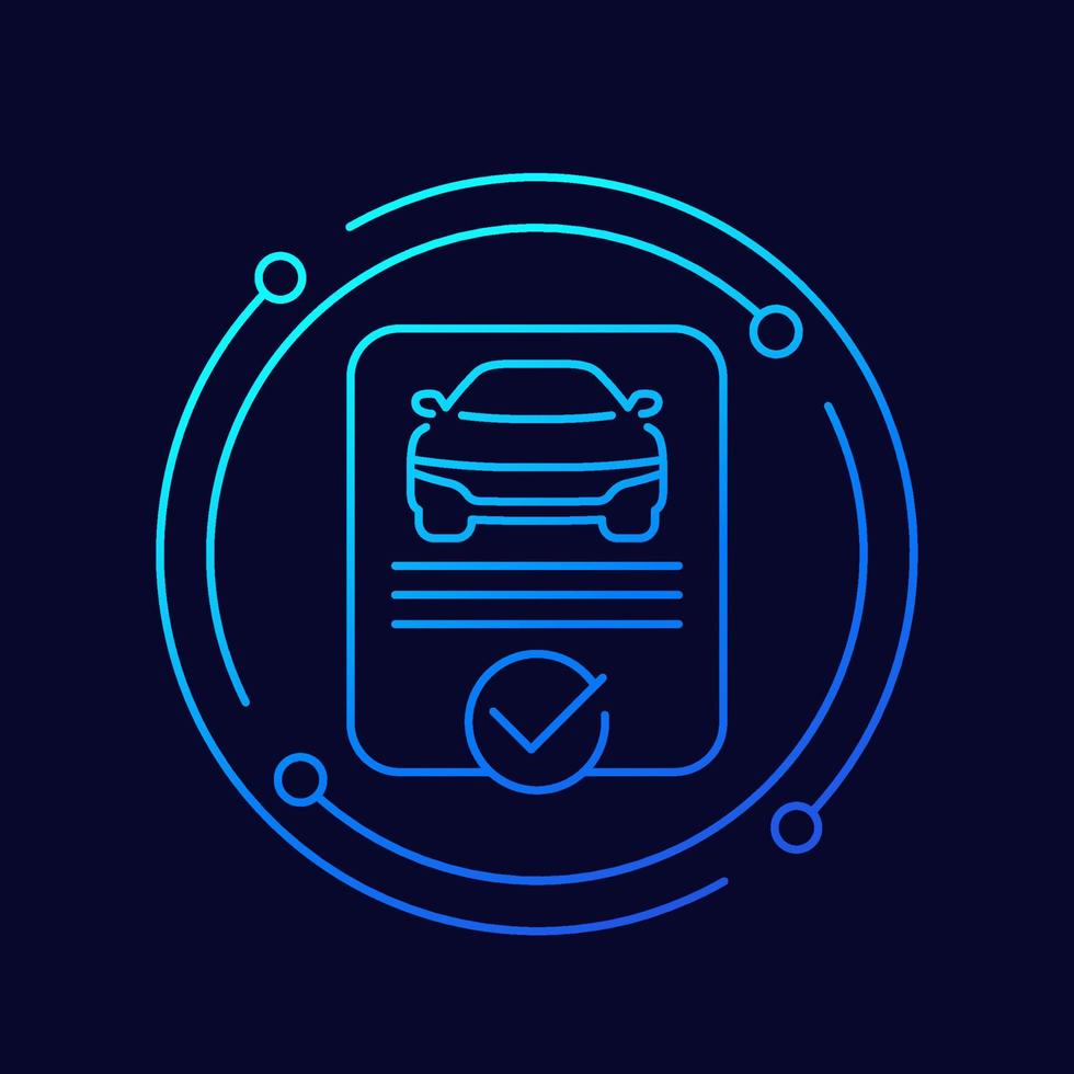 car history report line vector icon