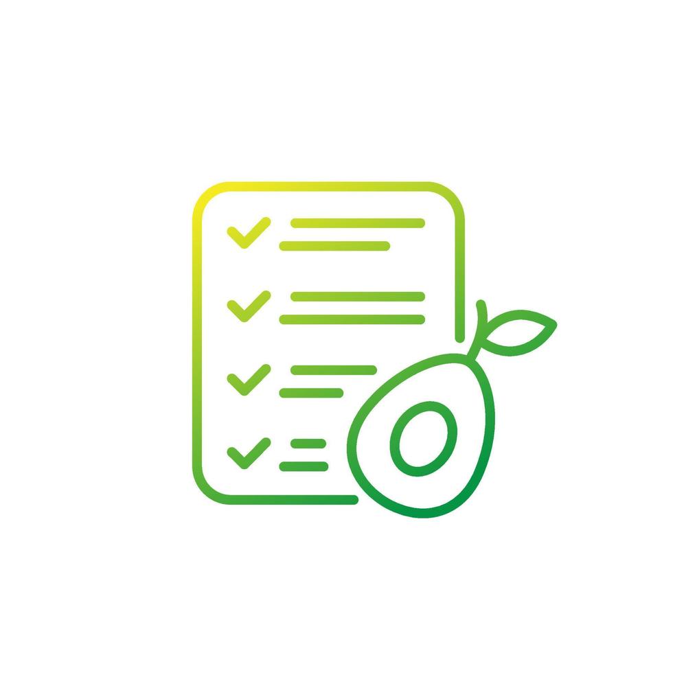 diet plan line icon with avocado vector