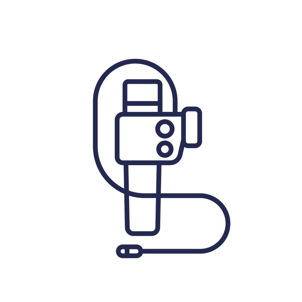 endoscope line icon, colonoscopy tool vector