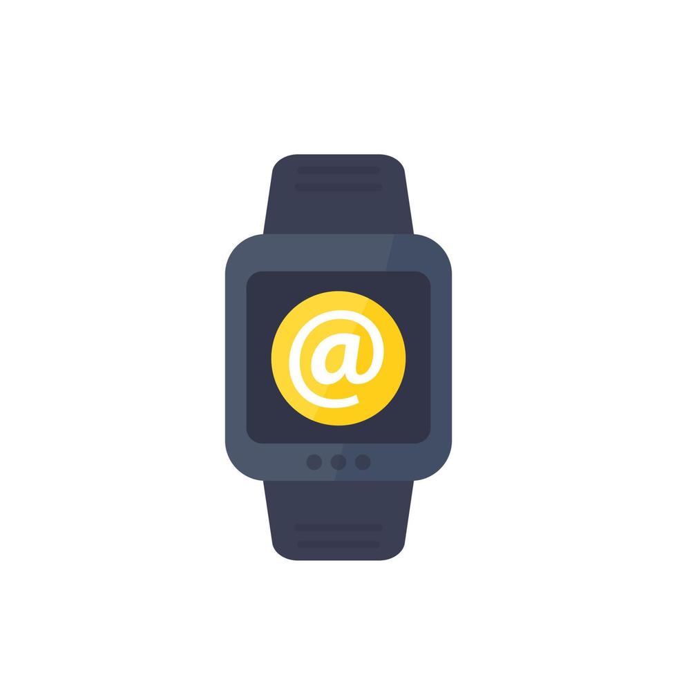 email, mail and smart watch vector icon