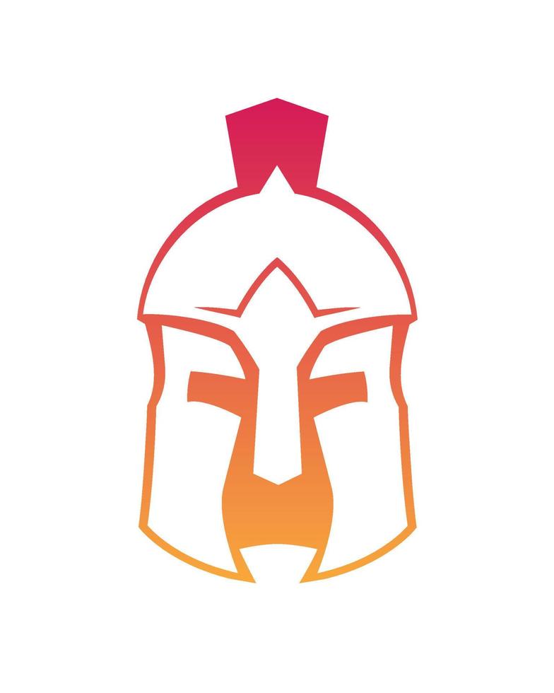 Spartan, greek helmet outline on white vector