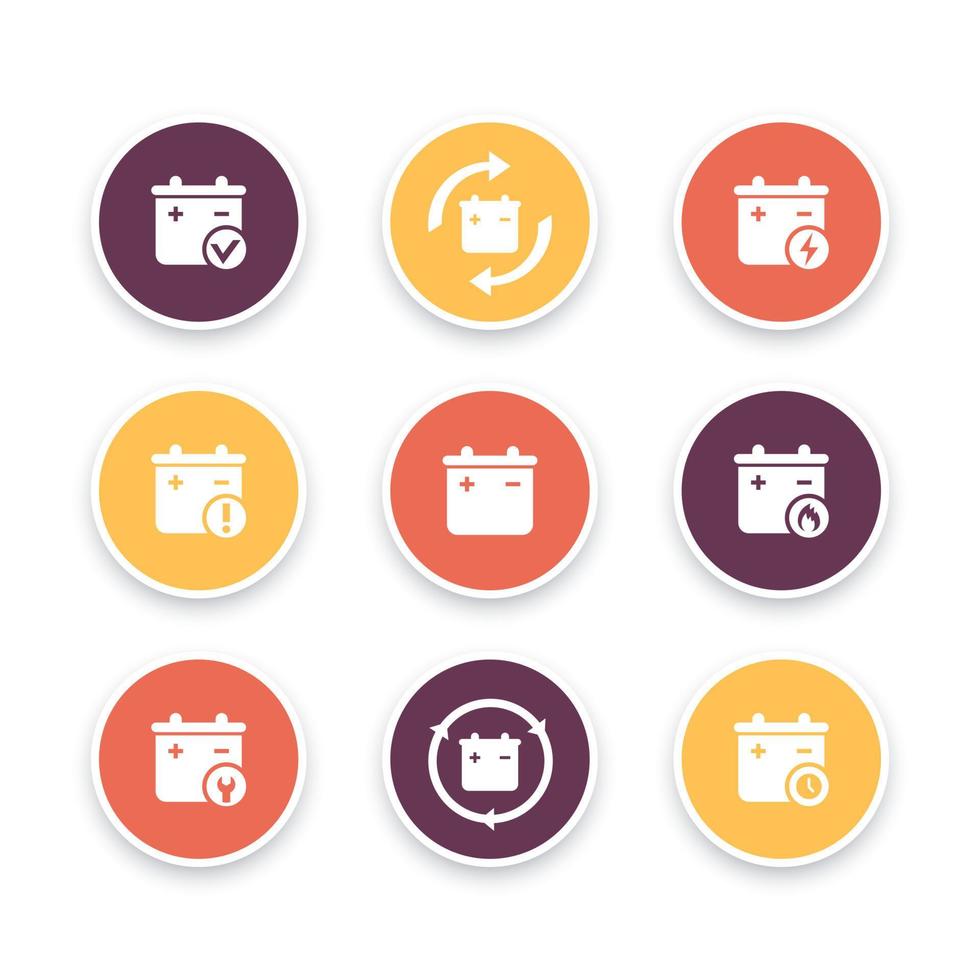 Battery icons set vector