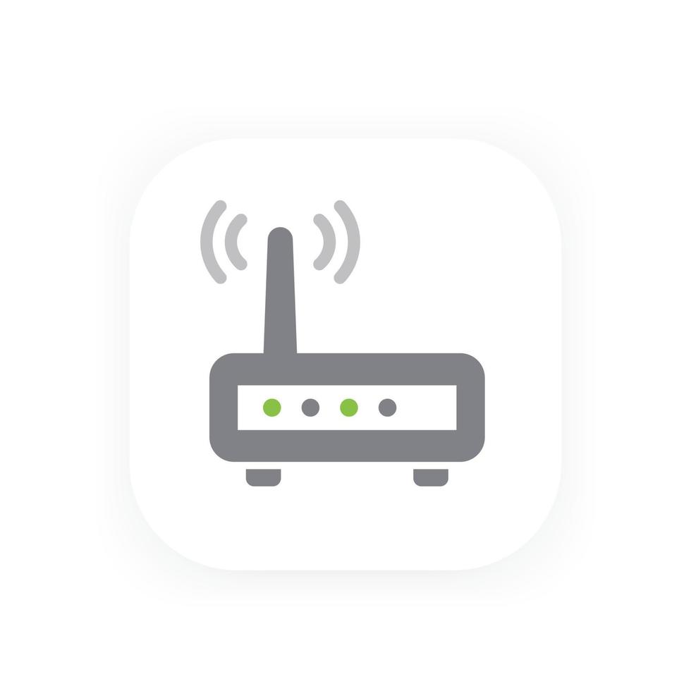 Router vector icon, wifi modem vector illustration