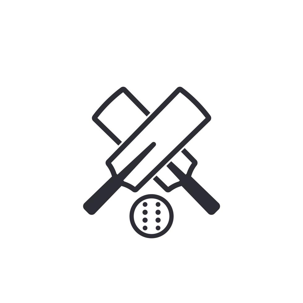 icono de bates de cricket en blanco vector