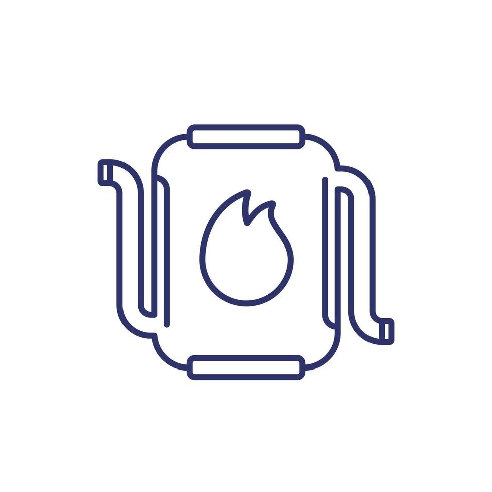 heating system icon, line vector sign