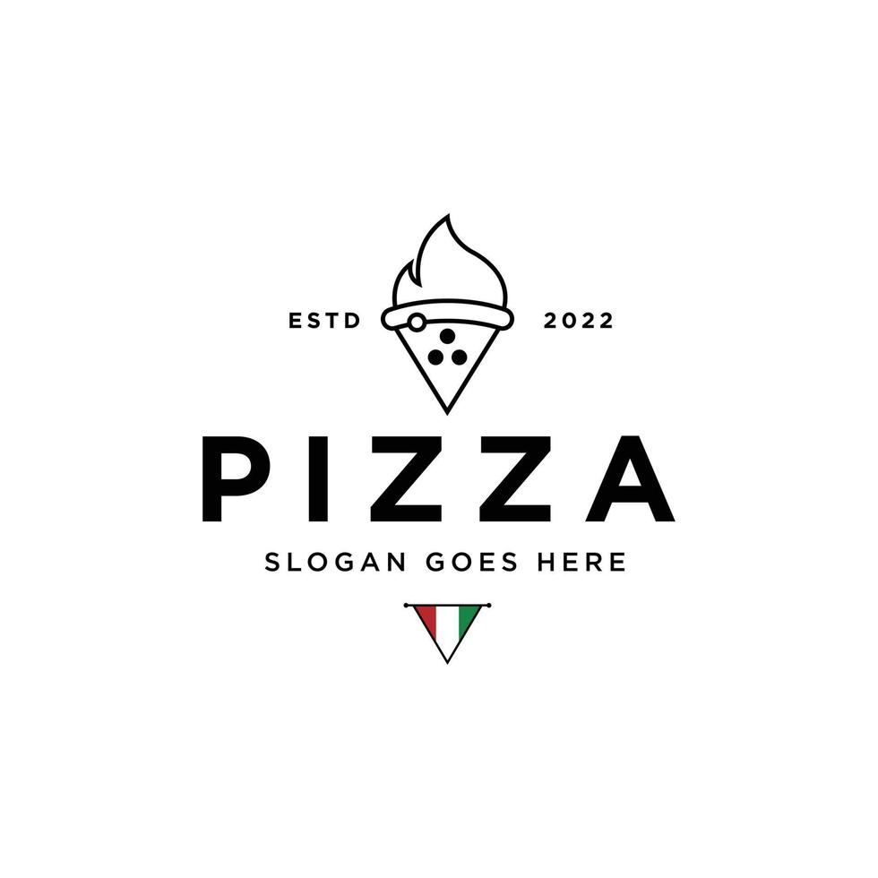 diseño de logotipo de pizza vector