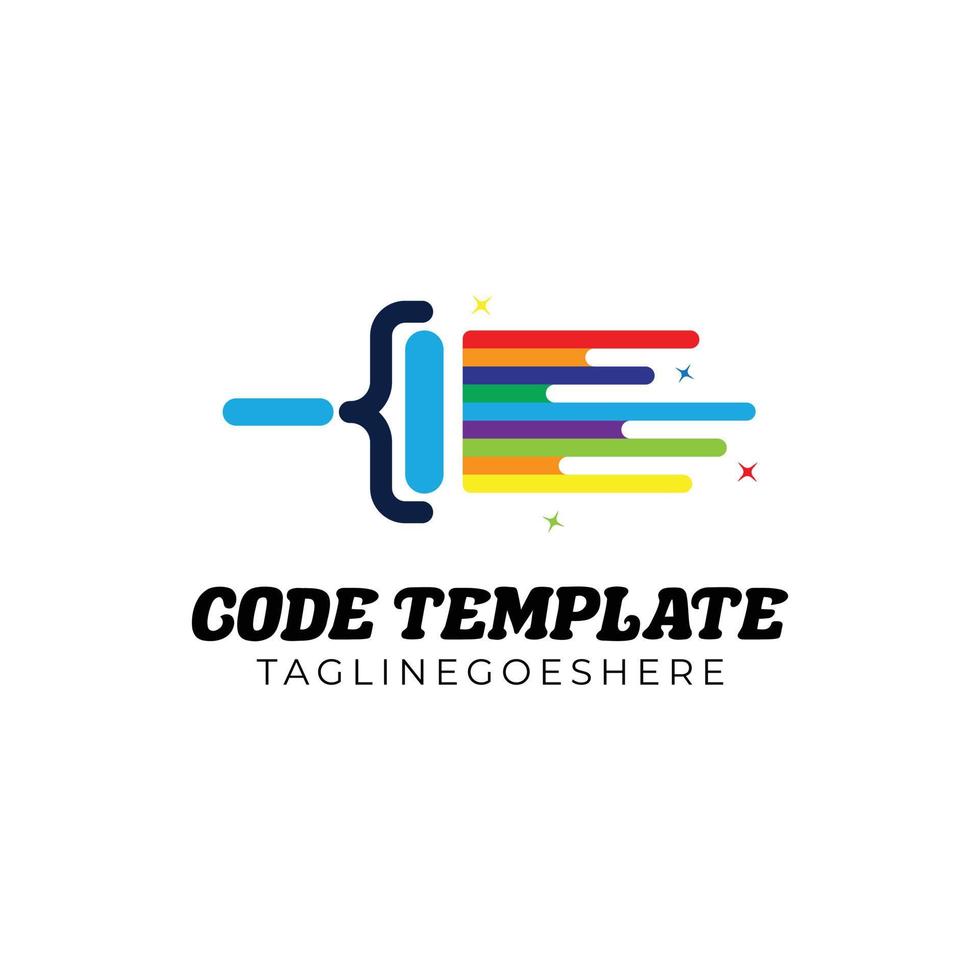 Code Template logo Design vector