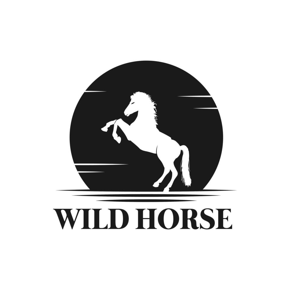 wild horse logo design vector