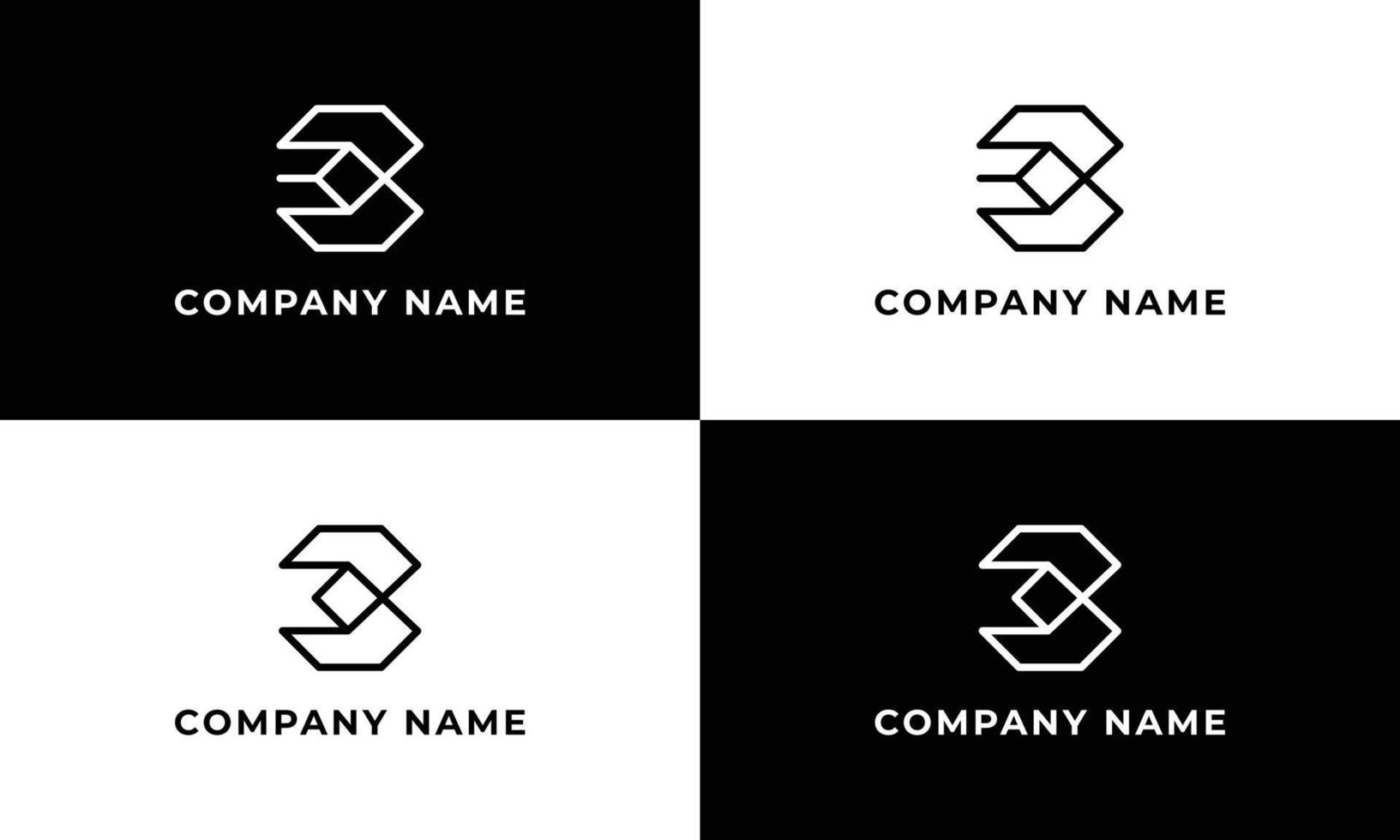 Minimalist abstract logo design template. Unique logo design with letter b concept, with squares. Vector Graphics