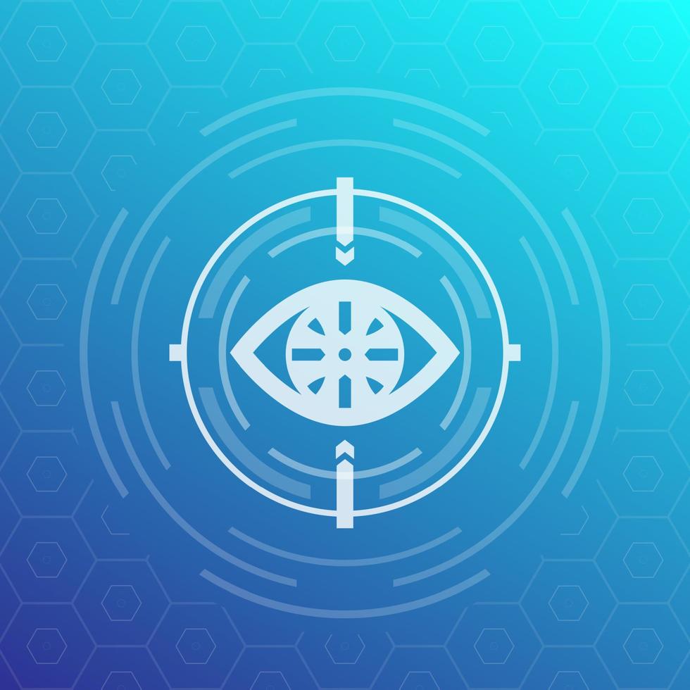 Machine vision, MV vector illustration