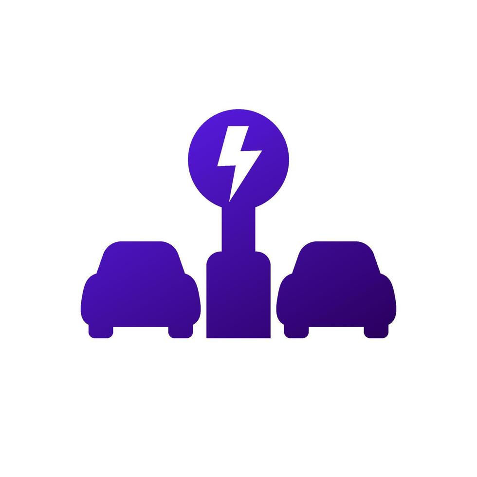 charging station for electric cars, ev icon vector