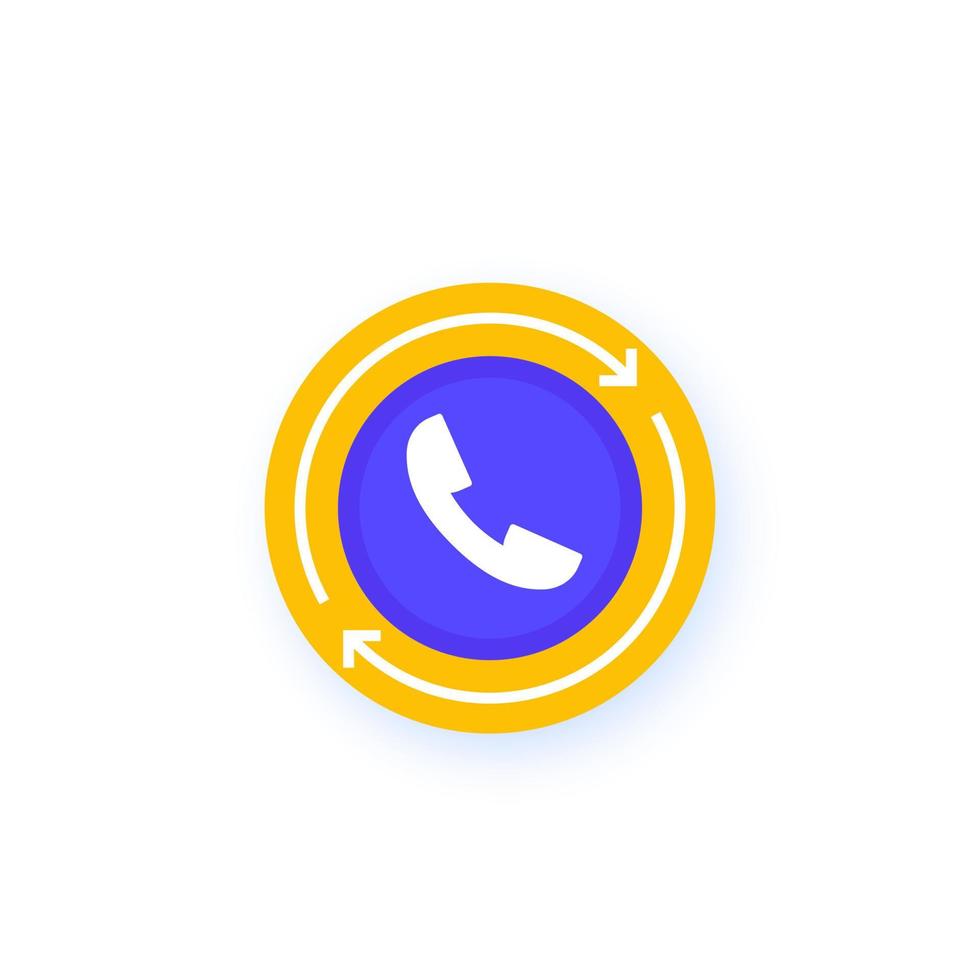 request call, callback icon with a phone vector