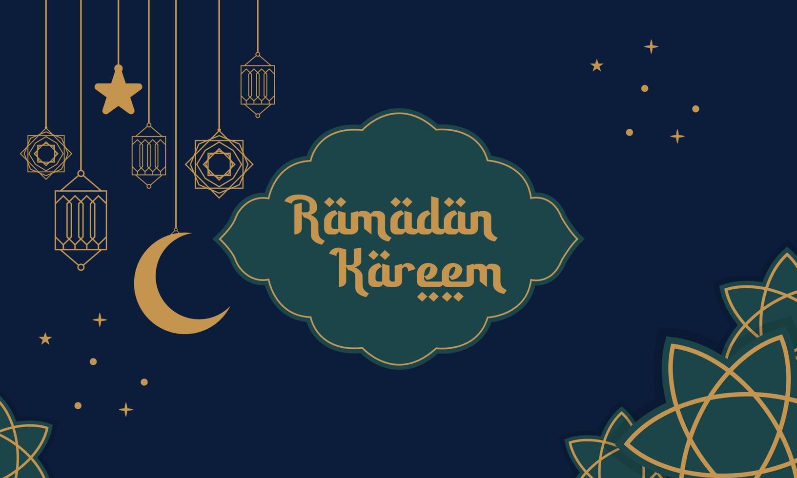Kareem Ramadan. With arabic calligraphy and adornment, this is an Islamic background design. vector