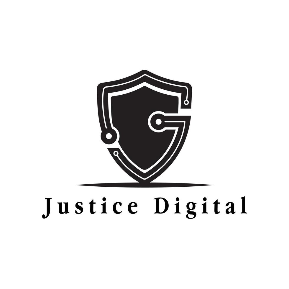 Shield Digital, letter J Logo design vector