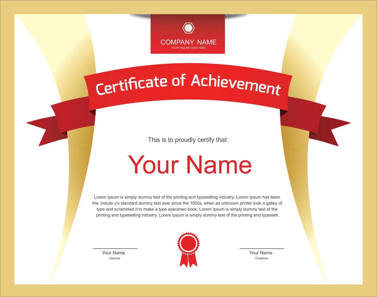 White gold background combination certificate template vector design