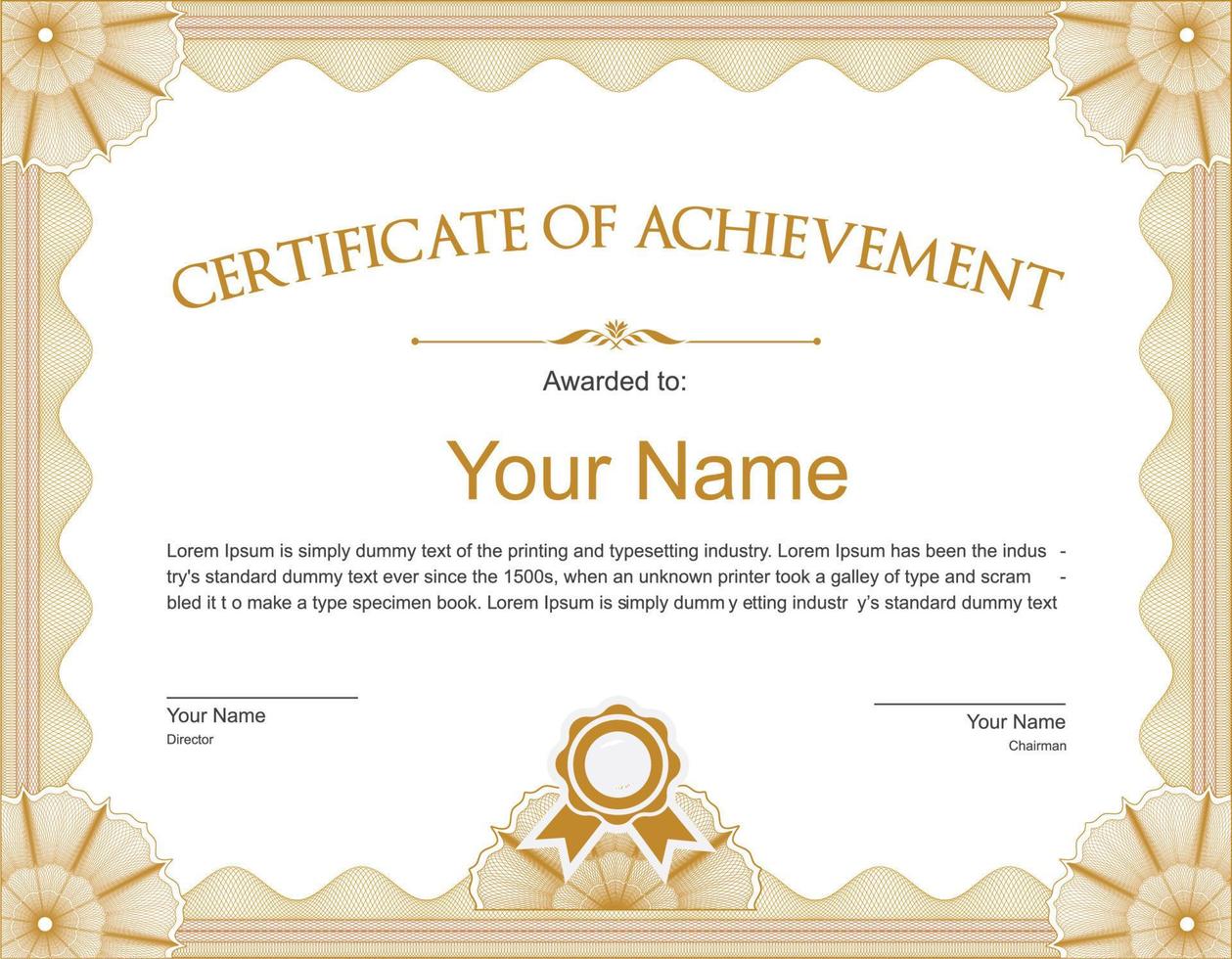 Certificate of achievement template in vector with pink outline