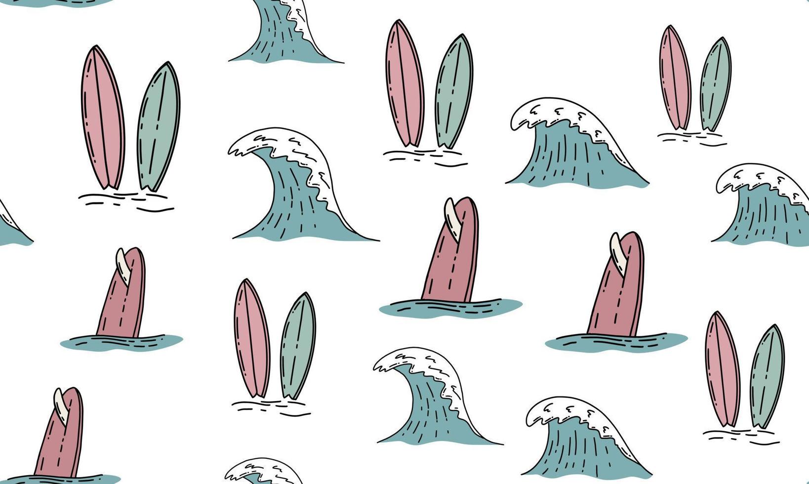 Summer icon set, hand drawn illustration. vector