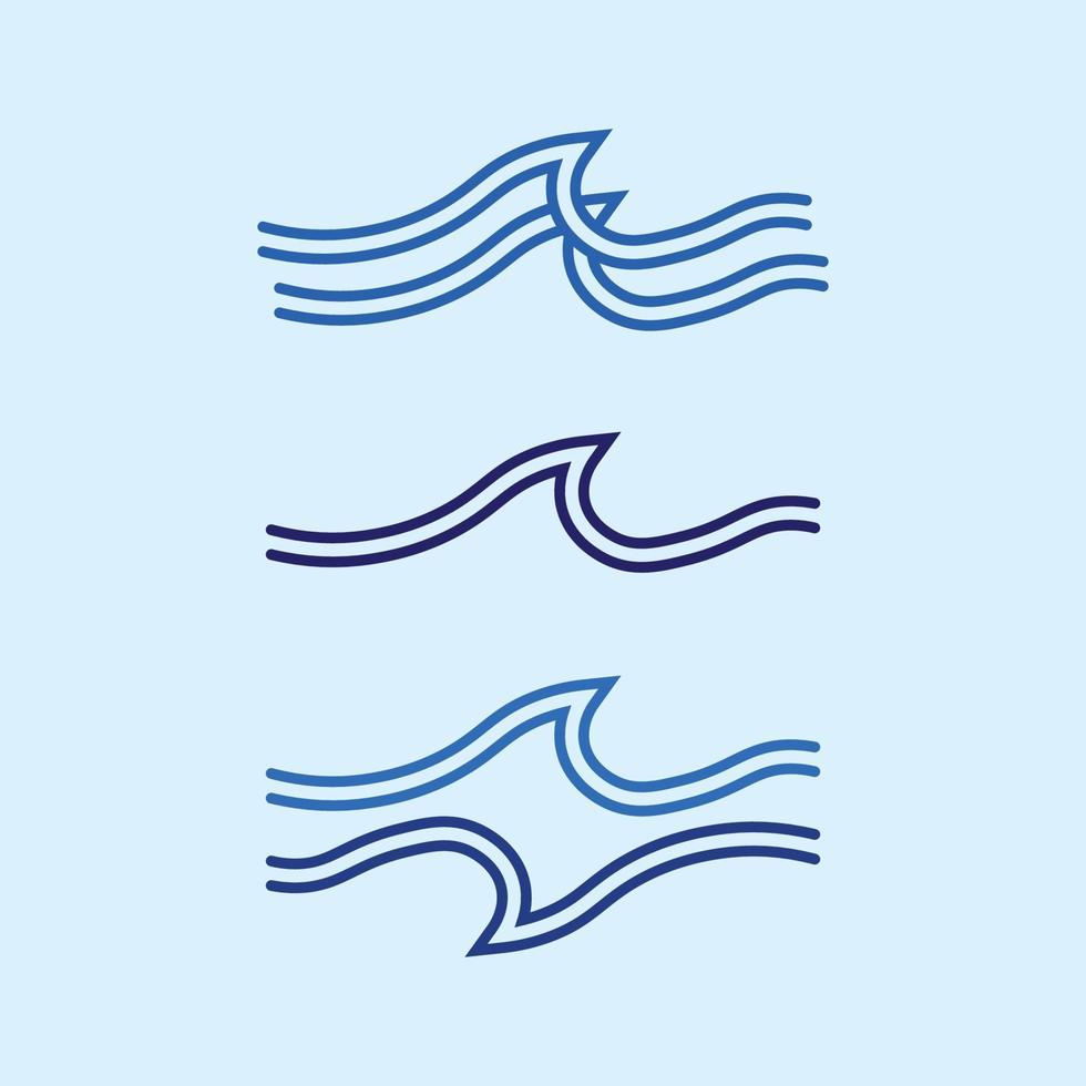 wave icon and water drop vector illustration design logo business